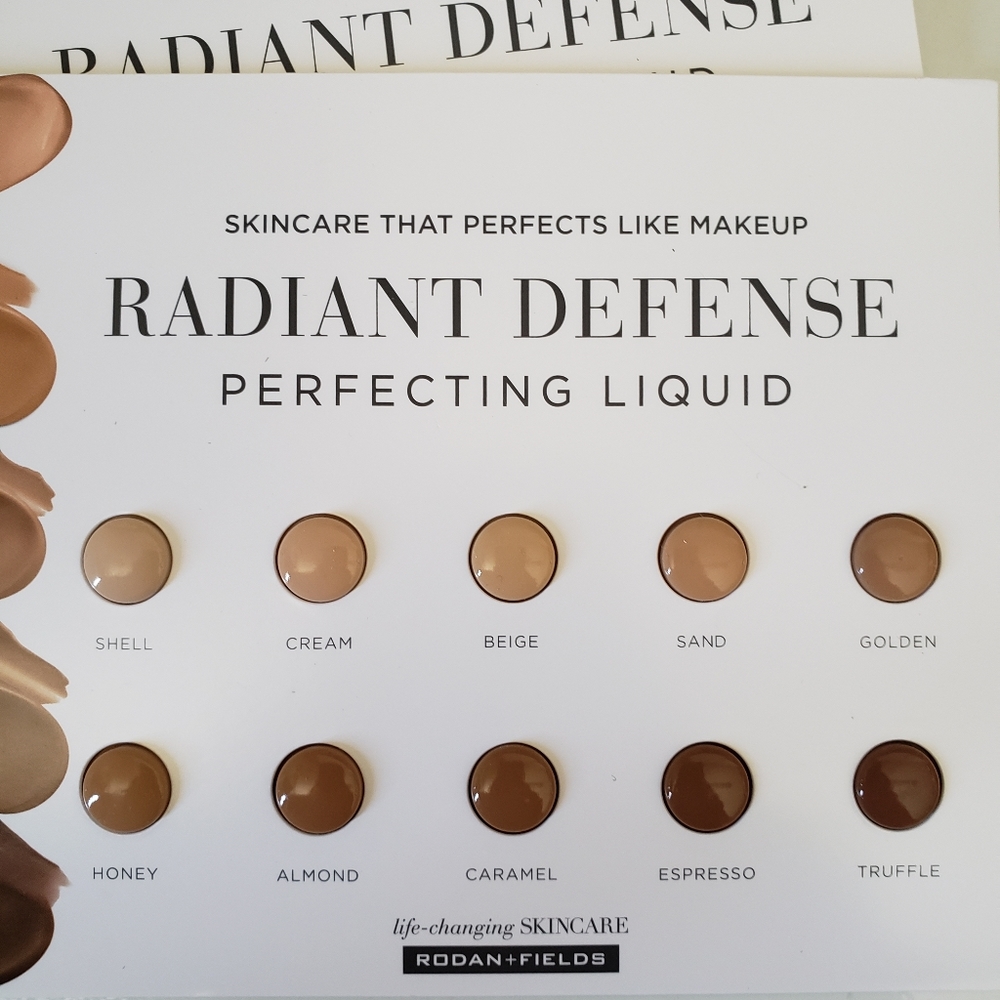 NEW SHADES 10Pack Rodan + and Fields Radiant Defense Sample Makeup 10Cards TOTAL